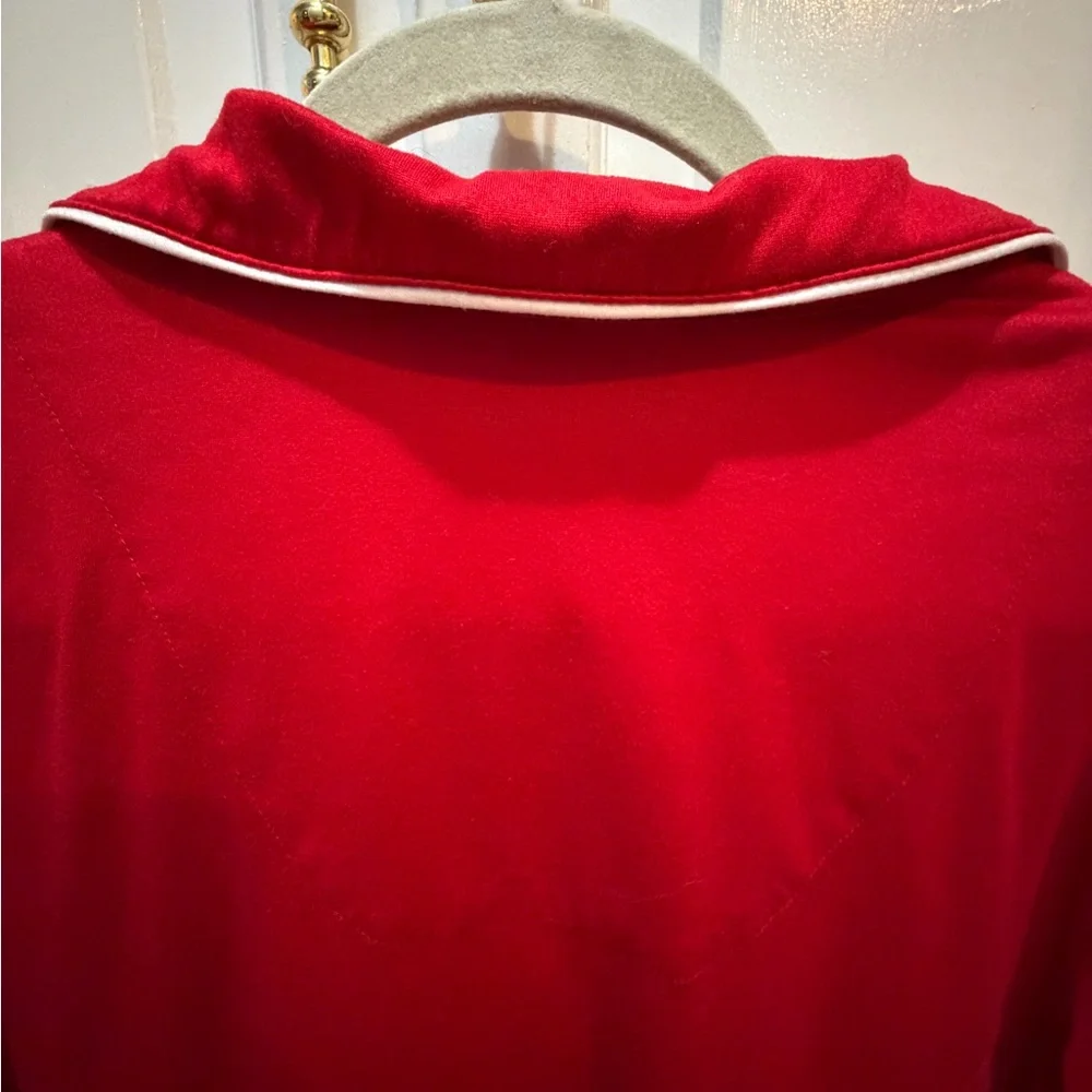 Ladies Pajama Top Kate Spade Long Sleeves S Red, White Poly Very Soft